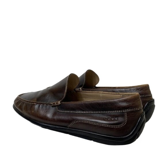 Ecco Men’s Classic 2.0 Moc in Coffee Brown Old Money Leather Loafers - Size 10 - Picture 4 of 9